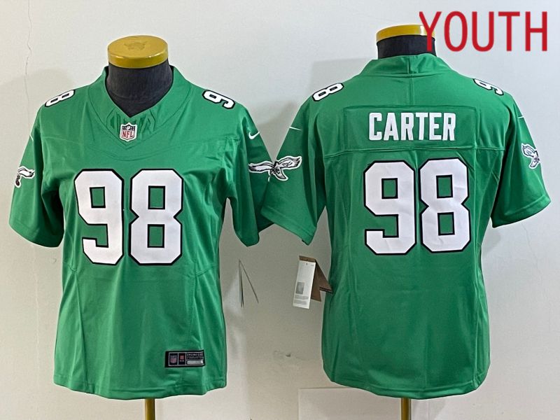 Youth Philadelphia Eagles #98 Carter Green 2023 Nike Vapor Limited NFL Jersey style 1->miami dolphins->NFL Jersey